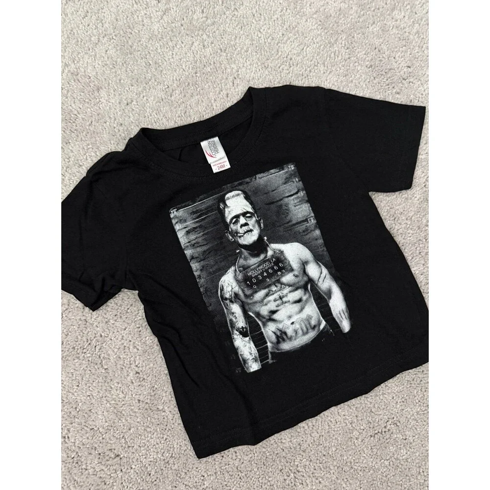 Tattoo Frankenstein Lineup Mug Shot T-Shirt Size 24 Months Universal Monsters